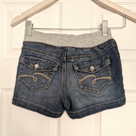 Justice Girls (Size 12R) Mini Jean/Denim Shorts with Elastic Waist - Picture 5 of 8